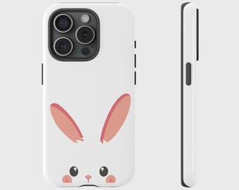 Cute Bunny Phone Case, Easter Rabbit Nature Cover for iPhone 17, 16, 15, 14, 13, 12, 11, XS, Pixel, Samsung Galaxy Tough Case
