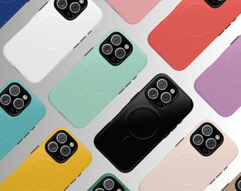 Solid Colour MagSafe Phone Case for iPhone 17, 16, 15, 14 Pro, Pro Max, Tough Shockproof Custom Cover