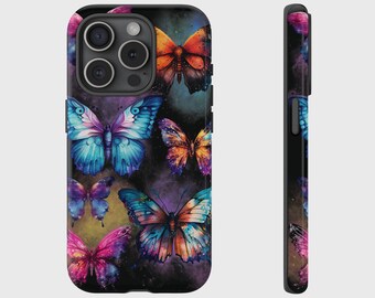 Cosmic Butterfly Case, Cute Aesthetic Cover for iPhone 17, 16, 15, 14, 13, 12, 11, XS, Pixel, Samsung Galaxy Tough Trendy Case
