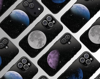 Moon Space Phone Case, Earth Cover for iPhone 17, 16, 15, 14, 13, 12, 11, XS, Pixel, Samsung Galaxy Tough Case