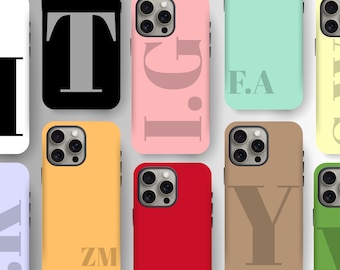 Personalised Initials Phone Case, Custom Letter Case, Custom Name Case for iPhone 17, 16, 15, 14, 13, 12, 11, XS, XS Max, XR, X Tough Case