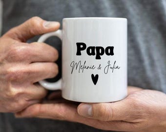 Personalisierte Papa Tasse mit Namen der Kinder einzigartig Kaffeetasse Papa Geschenk Keramik Vatertag Geburtstagsgeschenk Vatertagsgeschenk