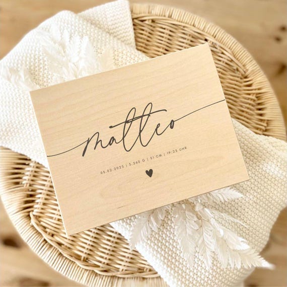 Schlichte Erinnerungskiste, Erinnerungskiste Baby, Geschenk Geburt, Erinnerungsbox Baby, Einschulung, Personalisiertes Geschenk Geschenkbox