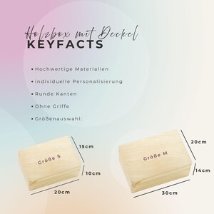 Erinnerungskiste Hochzeit, Hochzeitsgeschenk, Erinnerungsbox Hochzeit Holzkiste, personalisiertes Geschenk Hochzeit Hochzeitsbox Namen imagen 2