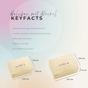 Erinnerungskiste Hochzeit, Hochzeitsgeschenk, Erinnerungsbox Hochzeit Holzkiste, personalisiertes Geschenk Hochzeit Hochzeitsbox Namen image 2