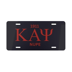 Fraternity License Plate, Greek Life Car Tag, Kappa Alpha Psi Decor, Personalized Car Accessory, Custom Front Plate