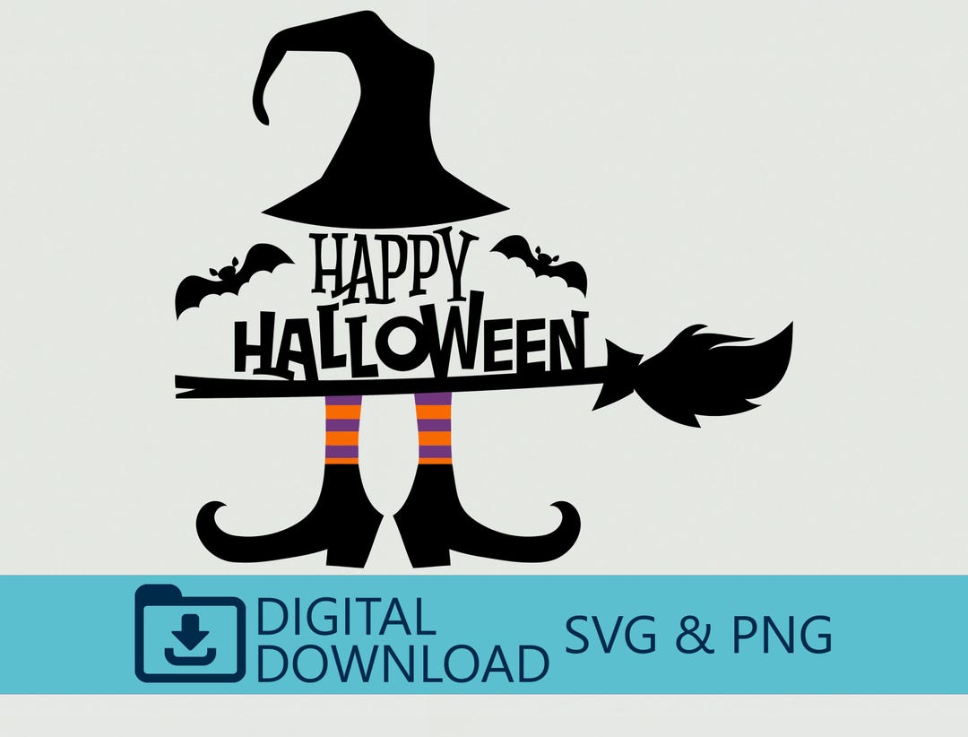 Happy Halloween Witch SVG PNG Digital Download - Spooky Clipart, Cricut ...