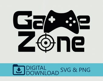 Game Zone SVG PNG Digital Download - Gaming Clipart, Cricut File, Kids T-Shirt, Controller Art, Gamer Gift, Funny Vinyl, Printable Design