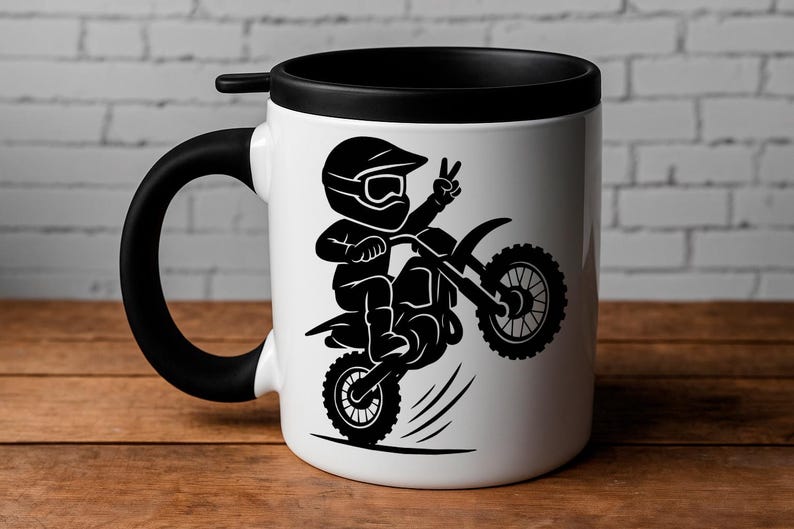 Motocross Kid SVG PNG Digital Download - Dirt Bike Clipart, Cricut Cut File, Vinyl Decal, T-Shirt Design, DIY Craft, Wheelie Art, Printable image 7