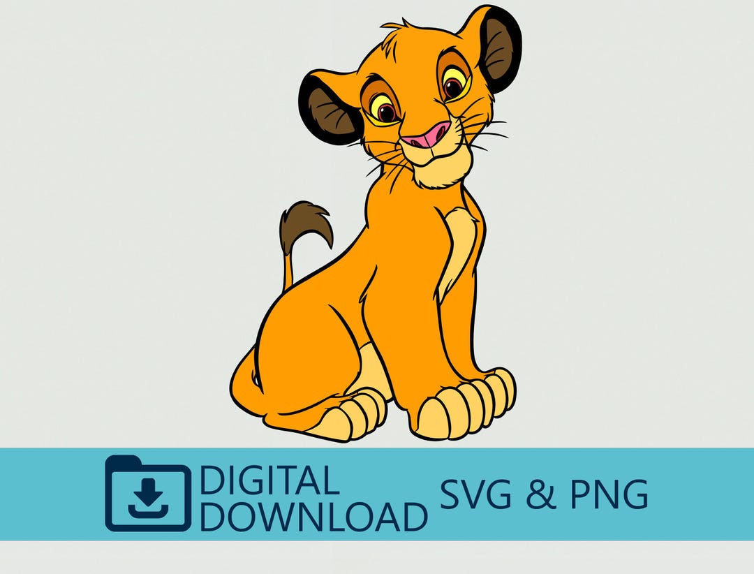 Simba Pouncing Vector Lion Simba SVG & PNG Digital Download - Lion Clipart, Cute Lion Cub ...