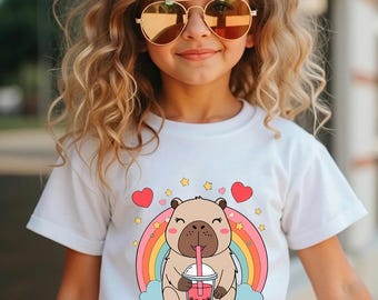 Cute Capybara Bubble Tea SVG & PNG Digital Download  Capybara Clipart, Cricut File, Kids T-Shirt Design, Nursery Decor, Craft Cut, Printable
