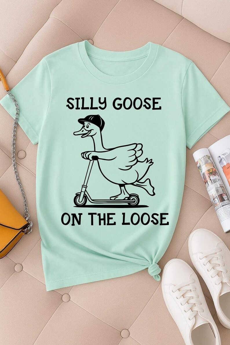 Silly Goose Racing Silly Goose on the Loose Scooter SVG PNG Digital Download Funny Cartoon ...