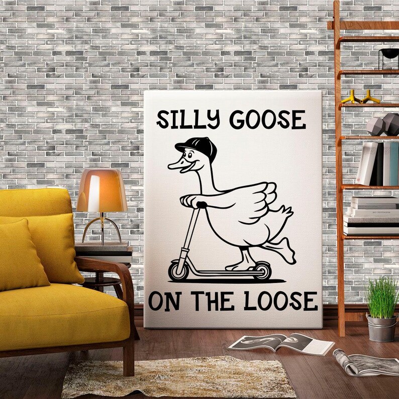 Silly Goose Racing Silly Goose on the Loose Scooter SVG PNG Digital Download Funny Cartoon ...