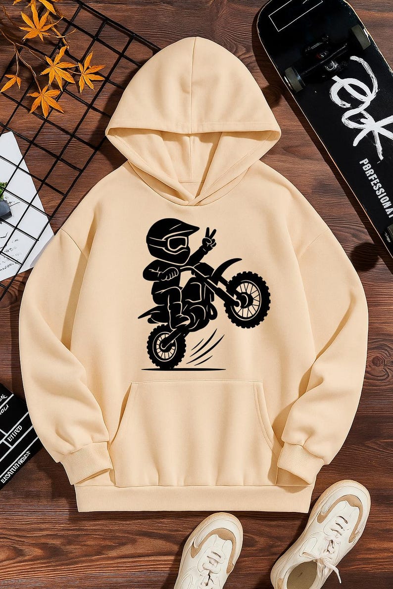 Motocross Kid SVG PNG Digital Download - Dirt Bike Clipart, Cricut Cut File, Vinyl Decal, T-Shirt Design, DIY Craft, Wheelie Art, Printable image 6