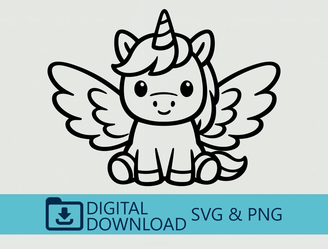 Cute Unicorn SVG Baby Unicorn Cut File Magical Pegasus Svg for Cricut ...