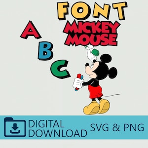 Mouse Font SVG & PNG Digital Download - Mouse Clipart, Cricut File, Kids T-Shirt Design, Mouse Decor, Craft Cut, Printable Cartoon Art