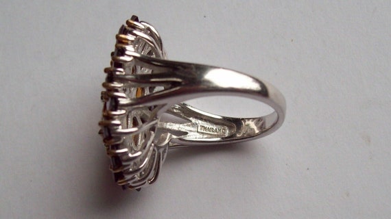 Sterling Silver Large Statement Ring with Pink an… - image 3