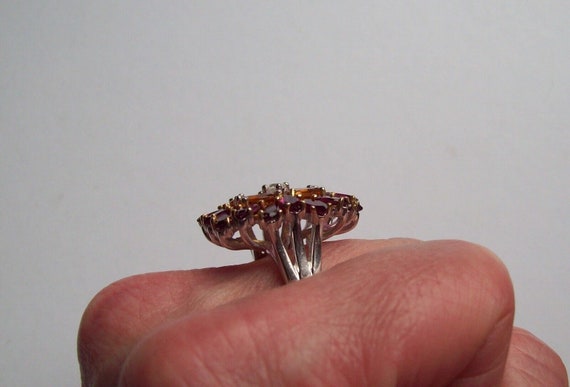 Sterling Silver Large Statement Ring with Pink an… - image 9