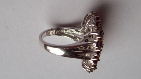 Sterling Silver Large Statement Ring with Pink an… - image 4