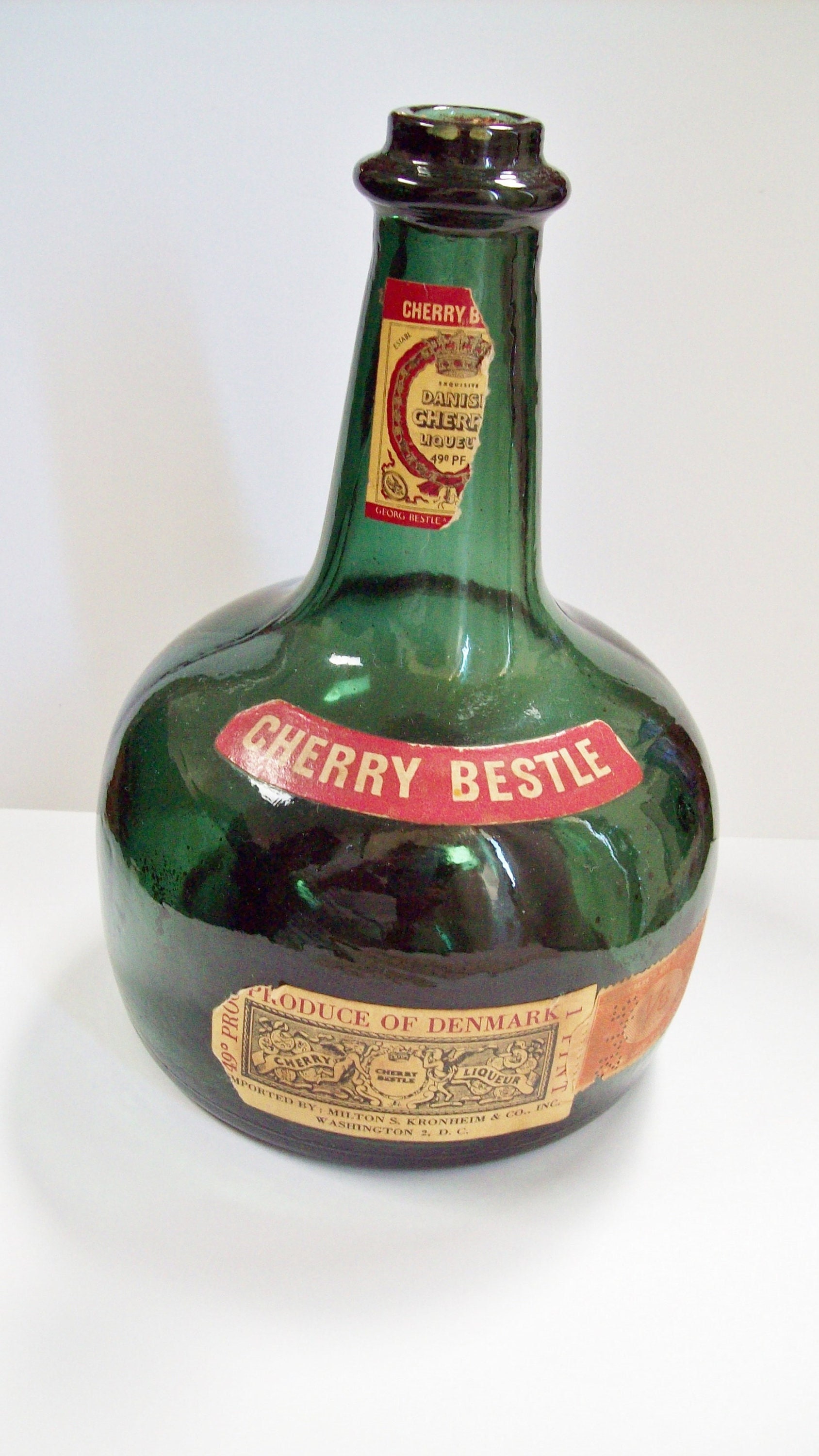 Cherry Bestle Liqueur Bottle Music Box, Musical From Denmark