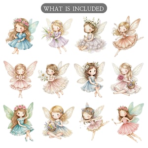 Watercolor Magical Garden Fairies Clipart, Enchanted Forest PNG for ...