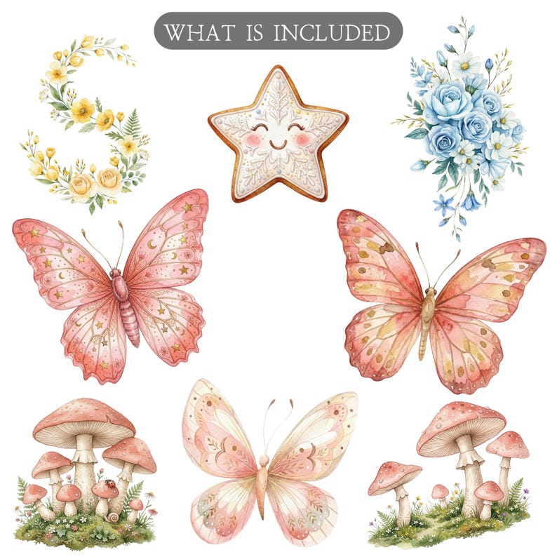 Watercolor Magical Garden Fairies Clipart, Enchanted Forest PNG for ...