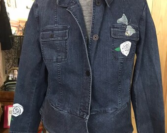 talbots white jean jacket