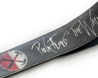 Pink Floyd &quot;The Wall&quot; GUITAR or BASS STRAP -- Eco Leather -- Adjustable !!!