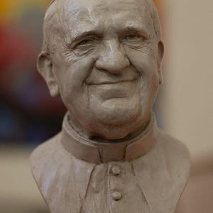 Handmade POPE FRANCIS BUST Sculpture Papa Francisco statue figure