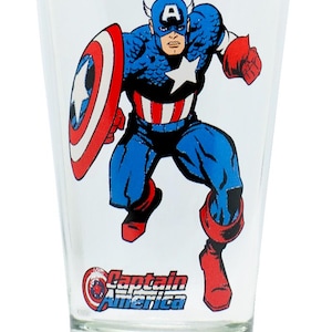 CAPITAN AMERICA BICCHIERE 14 oz -- Fumetto Supereroe Cartone Animato Decorazione Americana Capitan America