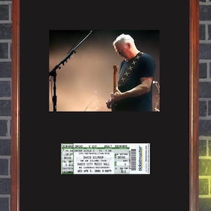 David GILMOUR 2006 New York GERAHMT 17 "x13" Foto & Konzertkarte DISPLAY Repro