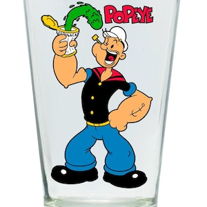 POPEYE The Sailor Man GLAS 14 oz. - Animierte Kunst Cartoon Tv-Serie Comic