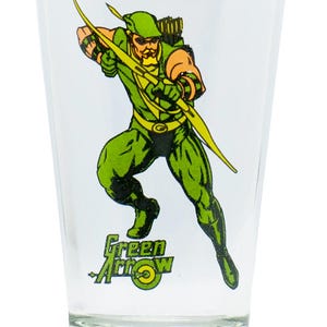 GREEN ARROW GLASS 14 oz -- Fumetto Supereroe Cartone Animato American Decor dc
