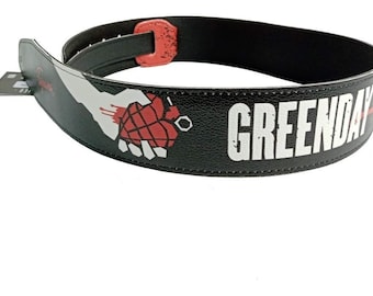 Green Day GUITAR or BASS STRAP -- Eco Leather -- Adjustable !!!