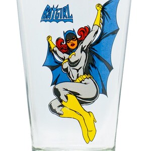 BATGIRL GLASS 14 oz -- Comic Superhero Animated Cartoon Bat-Girl American Decor dc