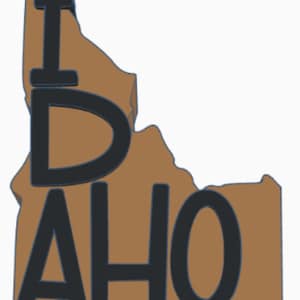 State of Idaho with Idaho word