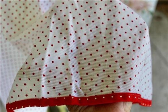 VTG Spagetti Strap Full Skirt Red & White Dress R… - image 9