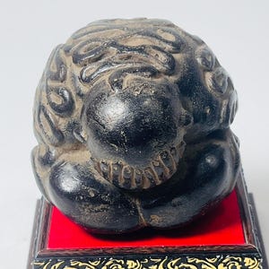 Rare Big Phra Pidta Close Eye Statue with Full Yant | Thai Buddha Amulet for Protection, Meditation & Wealth