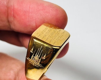 Sakraler 5 Linien Yantra Ring: Thailändisches buddhistisches Amulett für Schutz & Reichtum Grösse 59