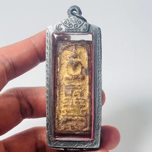 Rare Phra Somdej Wat Rakang Pae Tong Long Thai Buddha Amulet by Somdej Toh Pim Card Ancient Talisman for Wealth Protection Pim Paitong