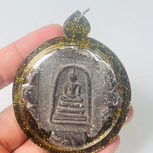 Flat Phra Somdej 2411BE Toh blessed somdet buddha top amulet WAT RAKANG Natural in waterproof pendant Protection and Wealth