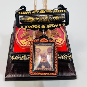 LP Suk Locket & Gold Takrut Amulet: Thai Buddhist Protection