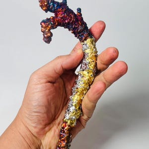 Triple Leklai Rainbow Power Naga Serpent Staff | 3-Color Lek Lai wand Cane Ritual by Top Master Blessed Spiritual amulet talisman