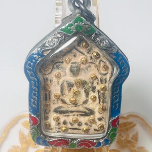 Rare Lp Tim Khun Paen Prai Kuman Amulet BE2518 | Gold Takrut Embedded | Love Charm Wealth Thai Talisman