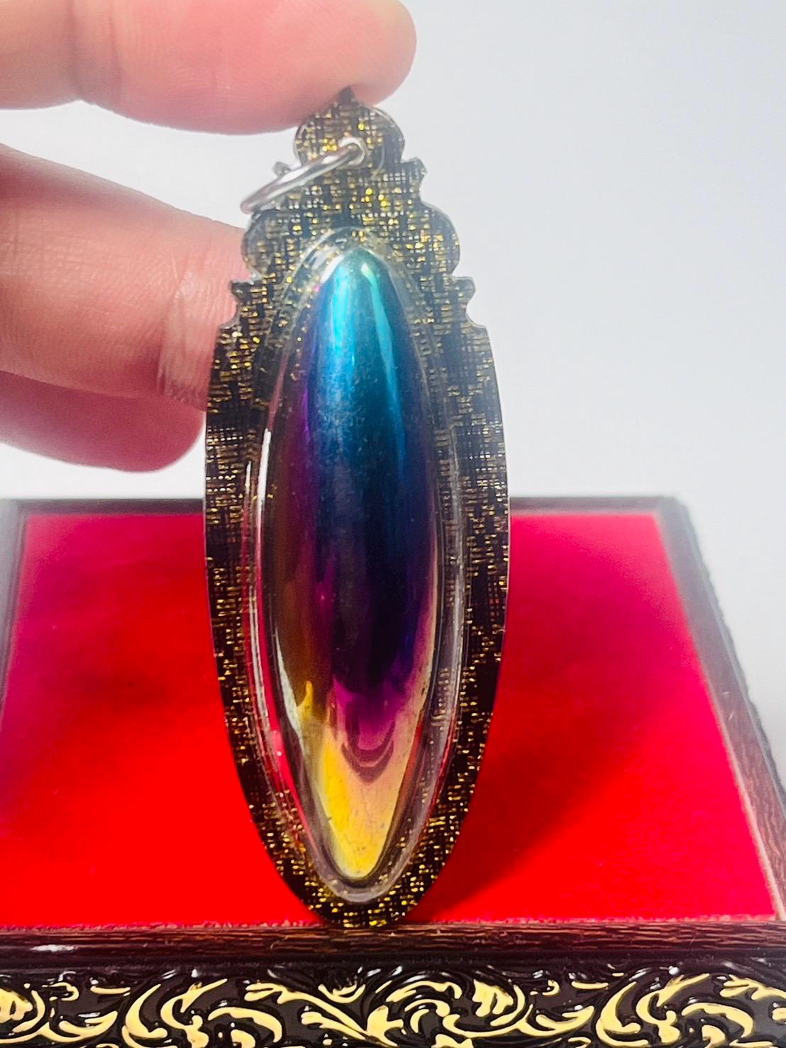 Rainbow Lek Lai Amulet: Emerald Thai Buddha Relic, Sacred Cave