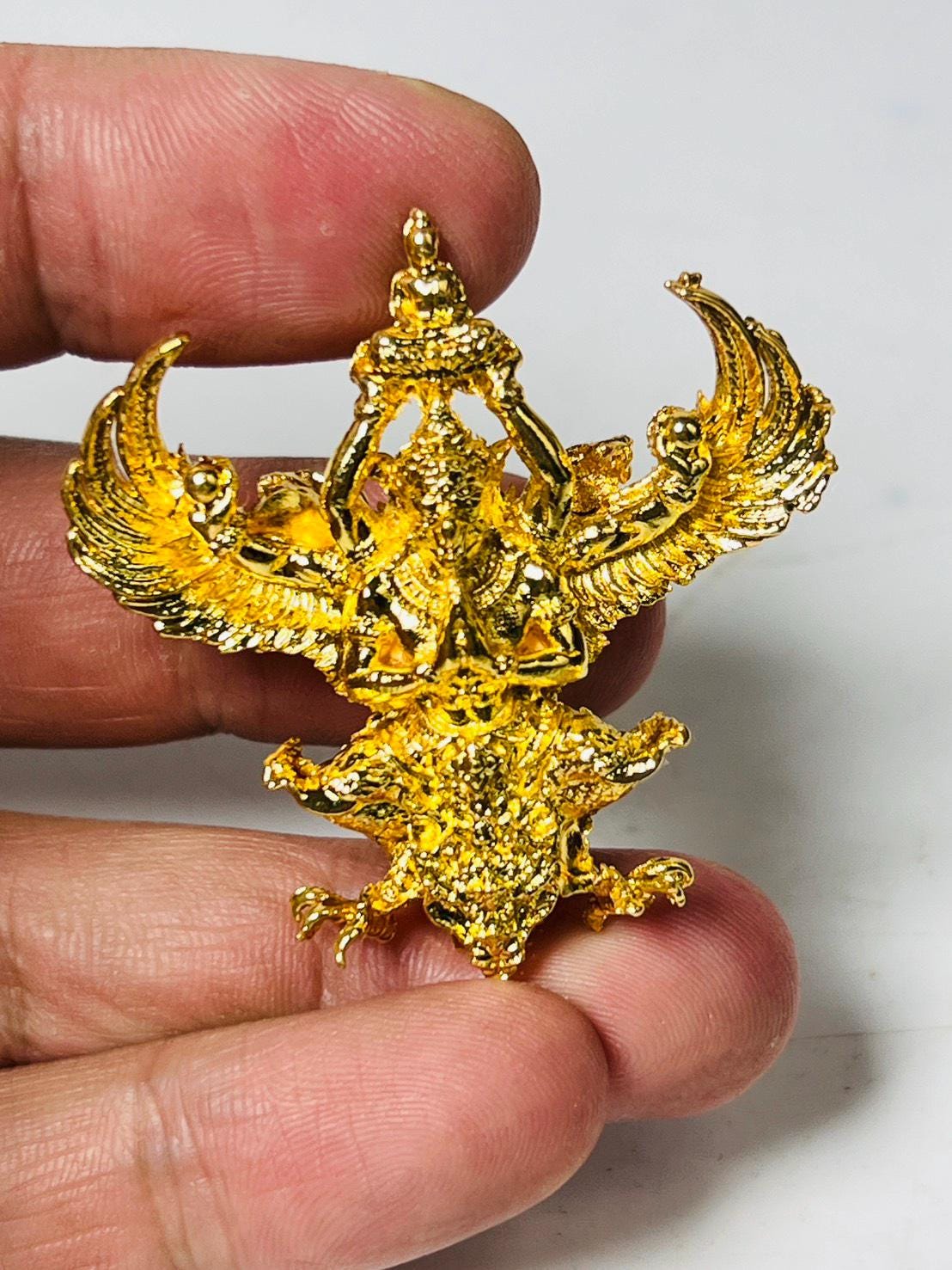 GARUDA TRIKAYA ガルーダ　トリカヤ Garuda Amulet: Thai Bronze Phaya Krut With Buddha - Wat Kruttaram