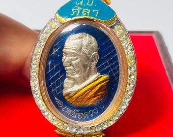 Luang Pu Maha Sila Enamel Horoscope Coin Amulet - Thai Buddhist Talisman