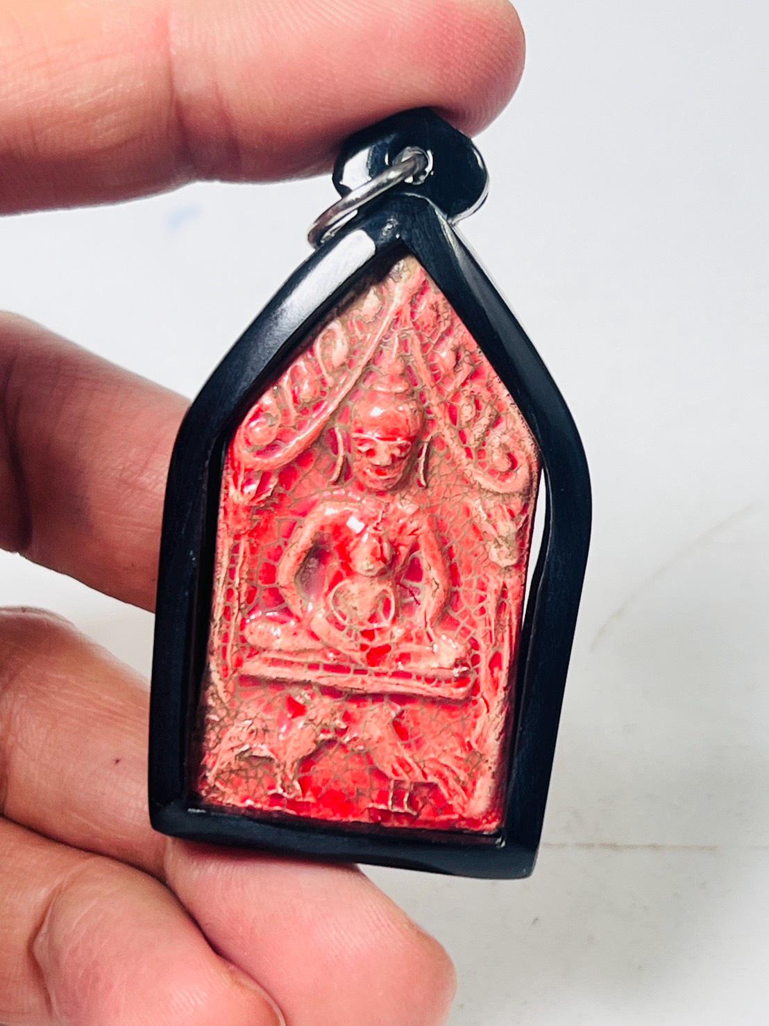 Phra Khun Paen Amulet: Red Lacquer Buddha Charm, Wat Yai Chai