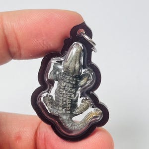 LP Suk Magic Crocodile Amulet Thai Pendant Powerful Protection Life Charm Wat Pakklong Makhamtao Blessed Rare