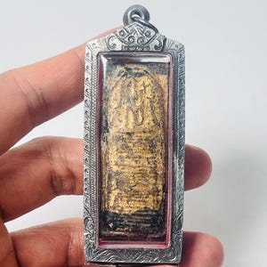 Rare Phra Somdej Wat Rakang Pae Tong Long Thai Buddha Amulet by Somdej Toh Pim Card Ancient Talisman for Wealth Protection Pim Paitong